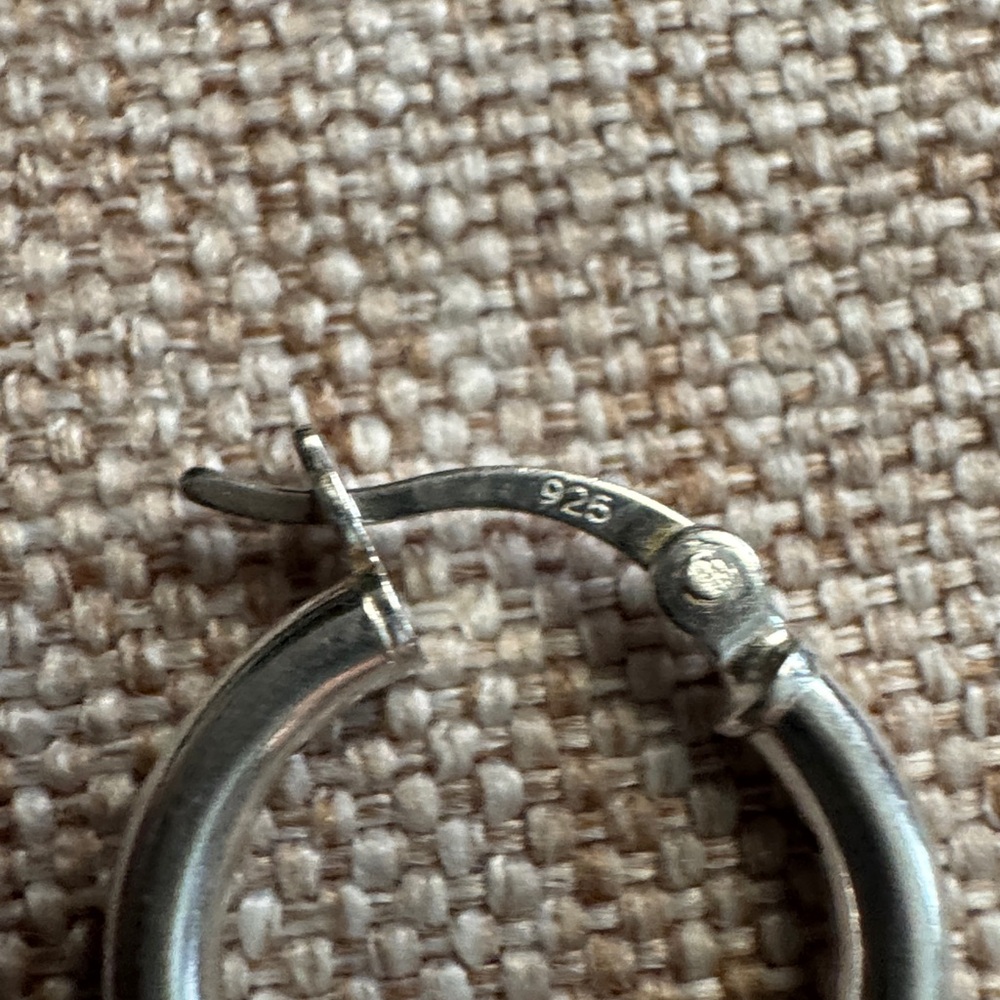 Sterling Silver Hoop Earrings - Classic Silver Hoops - Picture 3 of 4